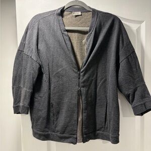 Brunello Cucinelli Charcoal Zip-Up Sweater